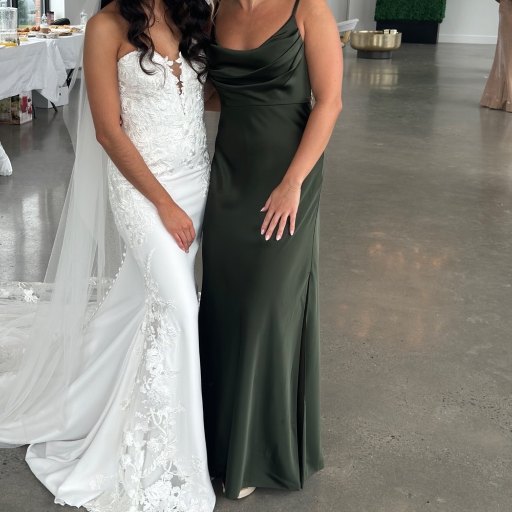 Revelry Skye Bridesmaid or Wedding Guest Dress deep olive